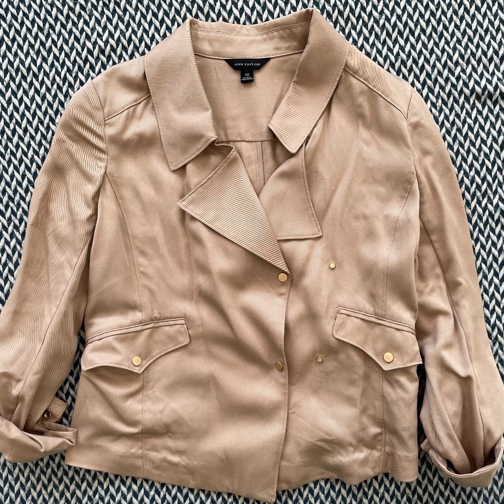 Ann Taylor Camel/Tan Moto (Cropped) Jacket